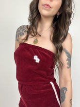 Load image into Gallery viewer, Vintage 70s Strapless Velour Romper