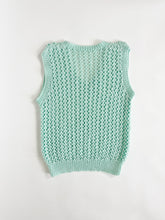 Load image into Gallery viewer, Vintage Hand Knit Mint Sweater Vest