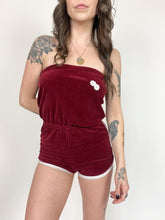 Load image into Gallery viewer, Vintage 70s Strapless Velour Romper