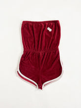 Load image into Gallery viewer, Vintage 70s Strapless Velour Romper