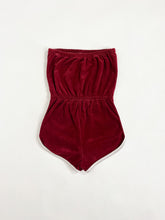 Load image into Gallery viewer, Vintage 70s Strapless Velour Romper