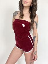 Load image into Gallery viewer, Vintage 70s Strapless Velour Romper