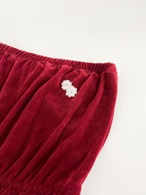 Load image into Gallery viewer, Vintage 70s Strapless Velour Romper