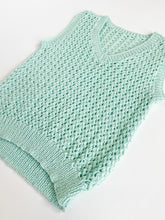 Load image into Gallery viewer, Vintage Hand Knit Mint Sweater Vest