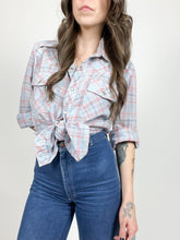 Load image into Gallery viewer, Vintage 80s JC Penny Plaid Pearl Snap