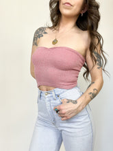 Load image into Gallery viewer, Vintage 70s Pink Stretchy Tube Top