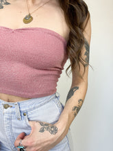 Load image into Gallery viewer, Vintage 70s Pink Stretchy Tube Top