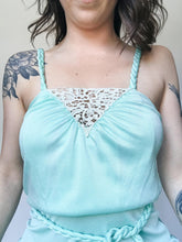 Load image into Gallery viewer, Vintage 70s Mint String Waist Dress