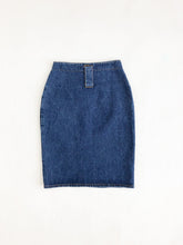 Load image into Gallery viewer, Vintage 80s Dark Wash Denim Skirt