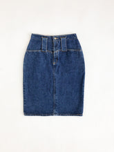 Load image into Gallery viewer, Vintage 80s Dark Wash Denim Skirt