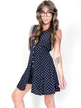 Load image into Gallery viewer, Vintage 90s Blue and White Polka Dot Romper