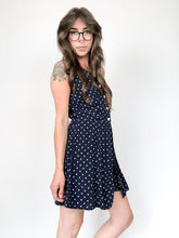 Load image into Gallery viewer, Vintage 90s Blue and White Polka Dot Romper