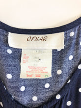 Load image into Gallery viewer, Vintage 90s Blue and White Polka Dot Romper