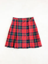 Load image into Gallery viewer, Vintage 80s Red and Green Pleated Kilt Waist 32”