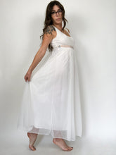 Load image into Gallery viewer, Vintage 80s White Chiffon Nightgown with Cutouts