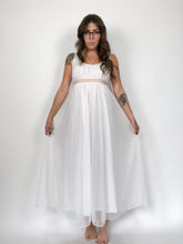 Load image into Gallery viewer, Vintage 80s White Chiffon Nightgown with Cutouts