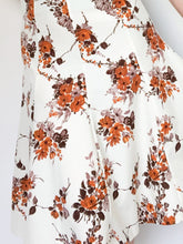 Load image into Gallery viewer, Vintage 70s Poly Fall Flower Midi Skirt Waist 27”