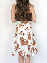 Load image into Gallery viewer, Vintage 70s Poly Fall Flower Midi Skirt Waist 27”