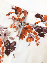 Load image into Gallery viewer, Vintage 70s Poly Fall Flower Midi Skirt Waist 27”