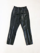 Load image into Gallery viewer, Danier Ultra Soft Black Leather High Rise Pants Waist 27”