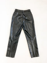Load image into Gallery viewer, Danier Ultra Soft Black Leather High Rise Pants Waist 27”