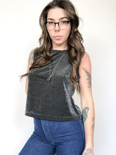 Load image into Gallery viewer, Vintage 90s VIP Petites Silver Sparkle Top