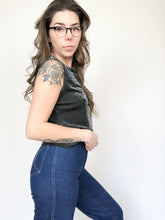 Load image into Gallery viewer, Vintage 90s VIP Petites Silver Sparkle Top