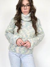 Load image into Gallery viewer, Vintage 90s Hand Knit Wool Pastel Turtleneck