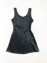 Load image into Gallery viewer, Vintage 90s Evidence Black Satin and Sparkle Party Dress