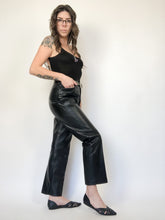 Load image into Gallery viewer, Danier Ultra Soft Black Leather High Rise Pants Waist 27”