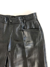 Load image into Gallery viewer, Danier Ultra Soft Black Leather High Rise Pants Waist 27”