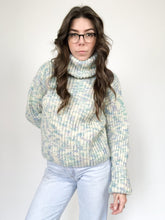 Load image into Gallery viewer, Vintage 90s Hand Knit Wool Pastel Turtleneck