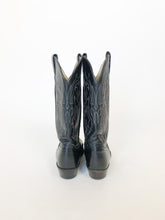 Load image into Gallery viewer, Vintage 80s Justin Black Leather Cowboy Boots Men’s 7.5