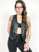 Load image into Gallery viewer, Vintage 80s WM Chris Black Leather Vest