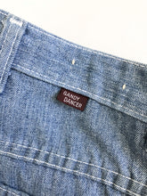 Load image into Gallery viewer, Vintage 60s/70s Gandy Dancer Mid Rise Raw Hem Flared Jeans Waist 29”