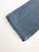 Load image into Gallery viewer, Vintage 60s/70s Gandy Dancer Mid Rise Raw Hem Flared Jeans Waist 29”