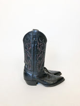 Load image into Gallery viewer, Vintage 80s Justin Black Leather Cowboy Boots Men’s 7.5