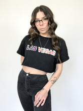 Load image into Gallery viewer, Vintage Las Vegas Stars and Stripes Cropped Tee Size L