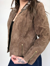 Load image into Gallery viewer, Vintage 70s Skincheetahs Brown Suede Faux Shearling Jacket