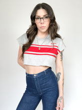 Load image into Gallery viewer, Vintage 80s Wilson Grey & Red Cropped Sweatshirt