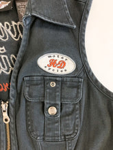 Load image into Gallery viewer, Harley Davidson Black Denim Zip Up Vest