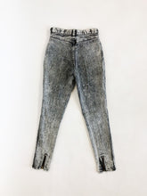 Load image into Gallery viewer, Vintage 80s Traffic Grey Acid Wash Stretchy High Rise Skinny Jeans Waist 26/27”