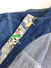 Load image into Gallery viewer, Vintage 90s Denim Jacket with Comic Strip Lining