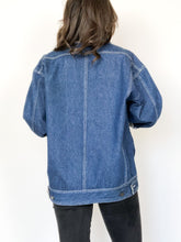 Load image into Gallery viewer, Vintage 90s Denim Jacket with Comic Strip Lining