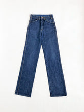 Load image into Gallery viewer, Vintage 70s High Rise Boot Cut Jeans Waist 27”