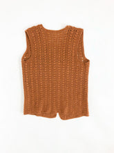 Load image into Gallery viewer, Vintage 70s Hand Knit Wool Cardigan Vest