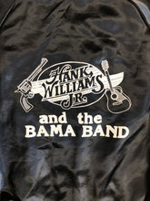 Load image into Gallery viewer, Vintage 80s Hank Williams Jr and the Bama Band Black Satin Jacket