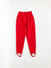 Load image into Gallery viewer, Vintage 80s/90s Liz Claiborne Cherry Red Stirrup Trousers Waist 24/25”