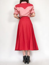Load image into Gallery viewer, Vintage 70s Roper ‘Rodeo Blue’ Red Western Shirt and Skirt Set