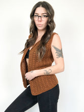 Load image into Gallery viewer, Vintage 70s Hand Knit Wool Cardigan Vest